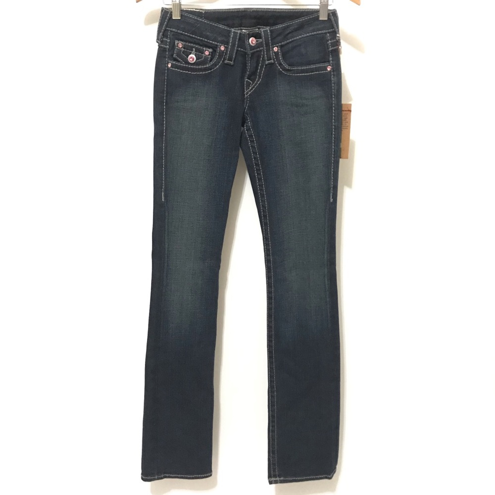 True Religion Womens Blue Jeans 24 New Bootcut Low